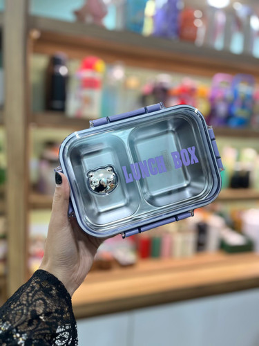 لانچ باکس داخل استیل دو خونه ای خرسی